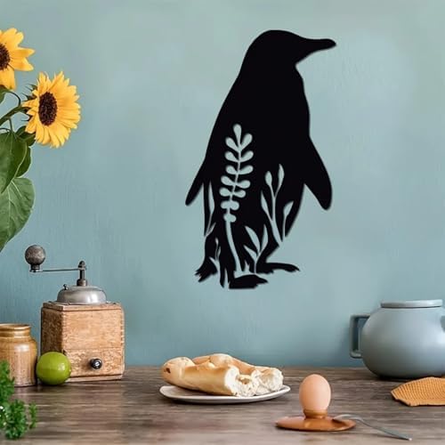 Penguin Metal Wall Sculpture Art Decor