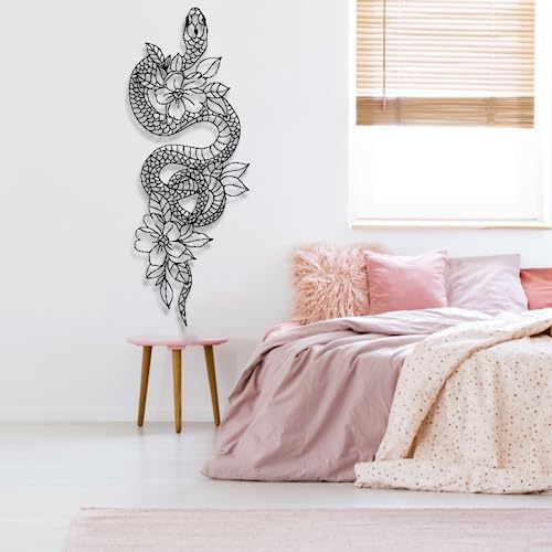 Fayholy Gold Snake and Flower Wall Sculpture