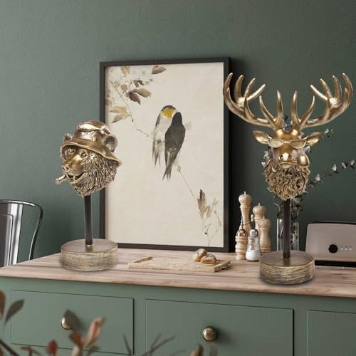 3 PCS Handcrafted Resin Animal Sculpture - Modern Home Decor
