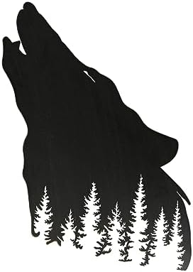 Matte Black Wolf Silhouette Wall Sculpture - 17 Inch Focal Point