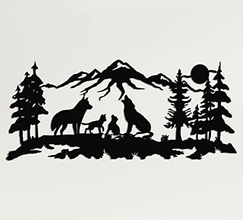 DEKADRON Metal Wall Art Wolf Family Decor