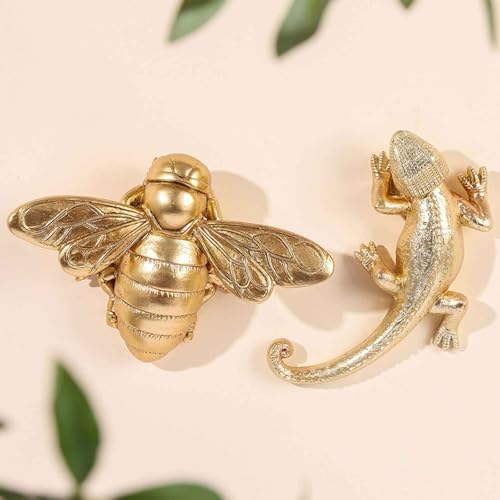 SnowOwl Gold Lizard Wall Sculpture Decor