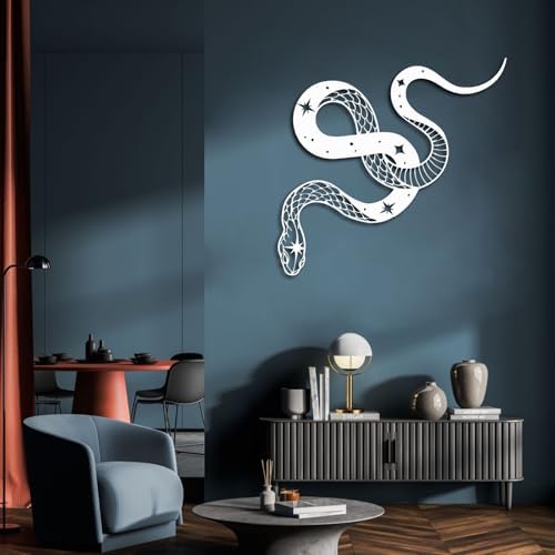 Metal Snake Wall Decor Moon Phase Design 19x18in