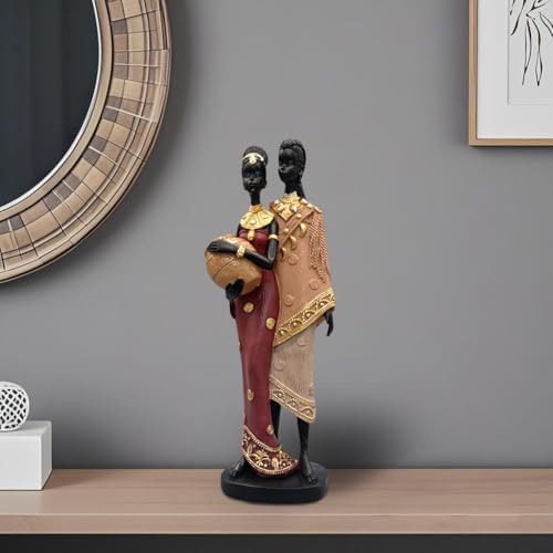 African Tribal Couple Statue - 10 Home Decor Sculpture