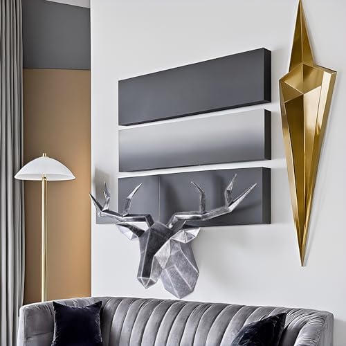 Copper Deer Head Wall Decor Gold Accent Stag Sculpture