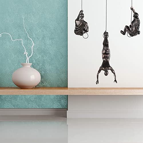 Large Set of 3 Climbing Man Wall Art Decor Sculptures