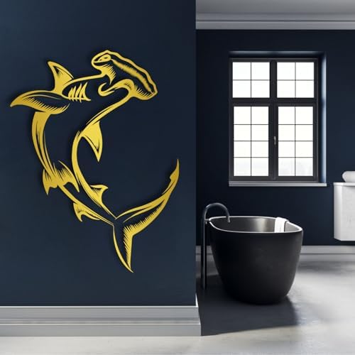Tawinone Shark Metal Wall Art 76x58 cm Black Wall Decor