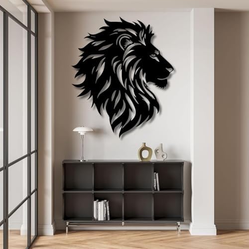 Lion Head Wall Art Sculpture - 120x101cm Modern Decor