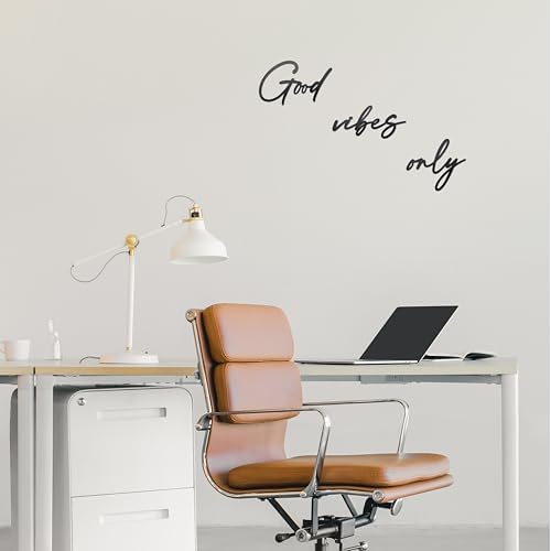 Good Vibes Only Sign Black Metal Wall Art - Minimalist Decor for Home and Office