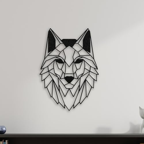 Alpha Wolf Metal Wall Art 24x18 Inches Modern Decor Sculpture