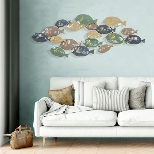 3D Fish Wall Art - Handcrafted Metal Sculpture for Ocean Themes