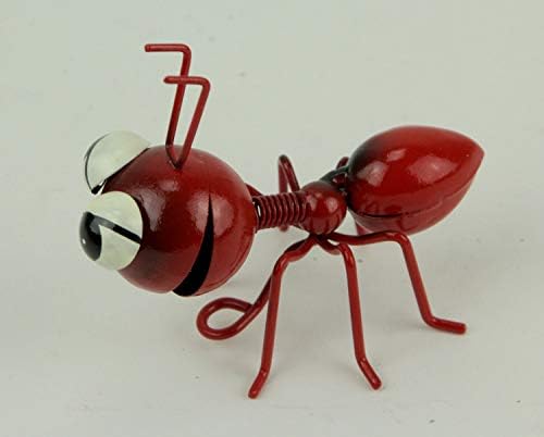 Napco Imports Red Metal Art Big Head Ant Sculpture Wall Hanging