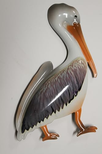 13x13 Inch Decorative Metal Pelican Wall Decor