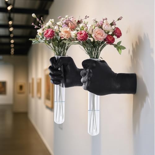 2 Piece Wall Sculptures Hands Vase Modern Art Decor
