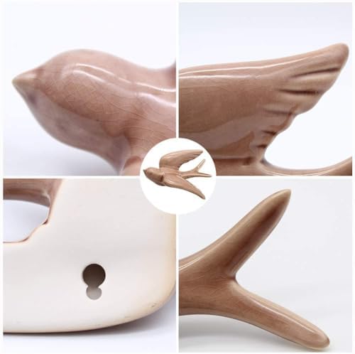 Dorlotou 3D Ceramic Hanging Wall Decor Birds Set