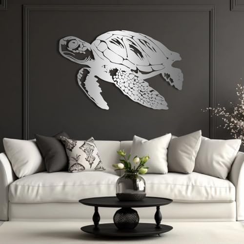 Metal Sea Turtle Wall Art Decor Modern Ocean Sculpture for Home
