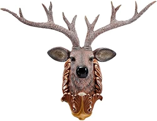 REMYS Wall Art Statue Animal Head Resin Decor Brown