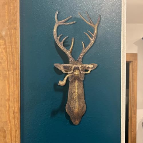 Deer Wall Sculpture Resin Animal Head Decor Rustic Wall Art for Home Office Living Room