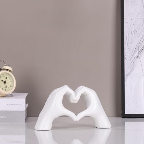 LCCCK Glitter Heart Hands Sculpture Home Decor