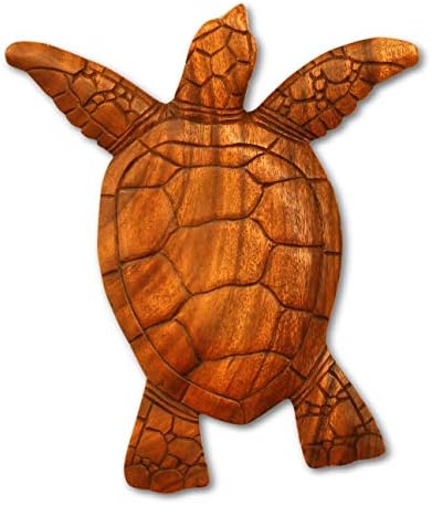 G6 Collection 12 Inch Wooden Wall Turtle Sculpture