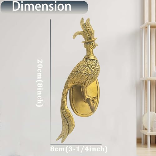 Vintage Bronzed Bird Wall Sculpture Decor