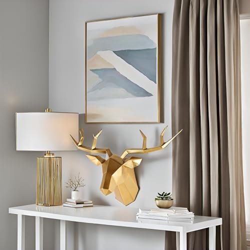 Copper Deer Head Wall Decor with Gold Accent
