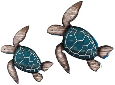 GENHAOTHREE Wall Decor Set of 2 - Wooden Sea Turtles