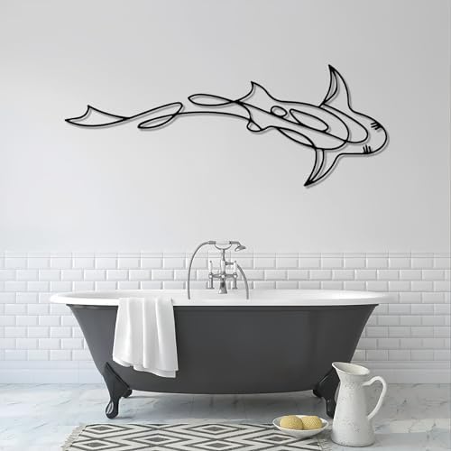 ICEWQOQU Shark Metal Wall Decor - Modern Design