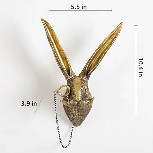 ONERWN Faux Rabbit Head Wall Decor Sculpture