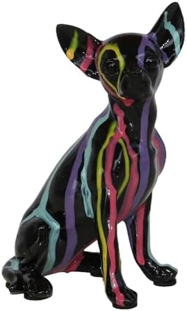 Fluid Chihuahua Statue Creative Colorful Puppy Home Decor