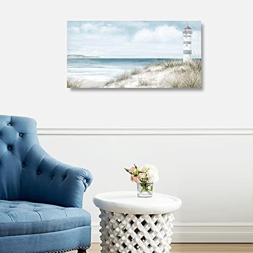 Kunstorner Lighthouse Canvas Wall Art 40x20 Large Framed Decor