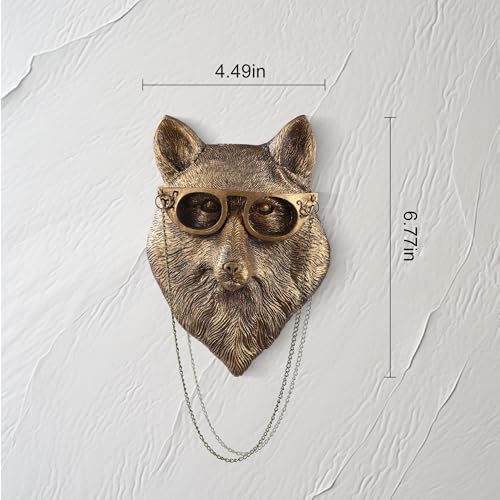 Gold Animal Head Wall Sculpture for Home Decor