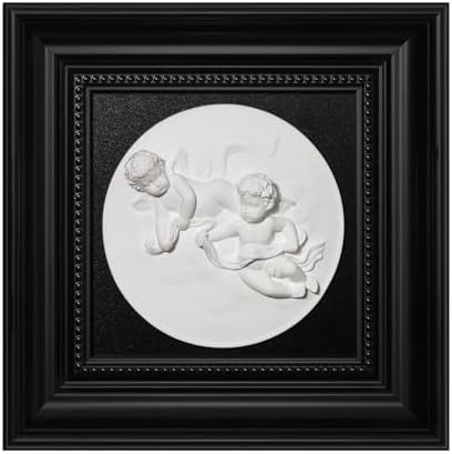 Folkor Life Wall Sculpture with Cherubs Art Decor
