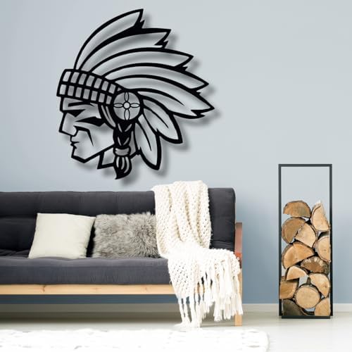 Feuwile Chief Metal Wall Art Native American Portrait