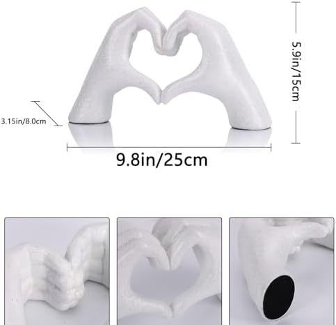 LCCCK Glitter Heart Hands Sculpture Home Decor