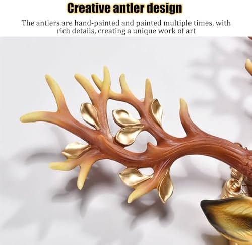 Faux Deer Head Wall Sculpture with Detachable Antlers