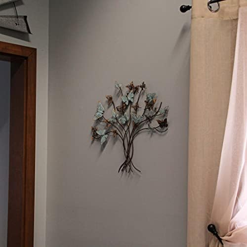 Zeckos 20-Inch Metal Butterfly Wall Sculpture