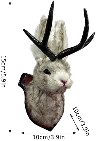 Animal Head Wall Decor with Rustic Antlers