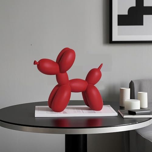 Red Resin Balloon Dog Decor Sculpture
