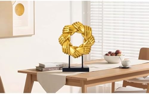 Unique Handshakes Sculpture Statue Gold Decor