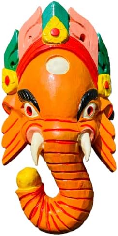 Himalayan Craft Ganesh Wall Sculpture Hand Carved Wooden Wall Hanging