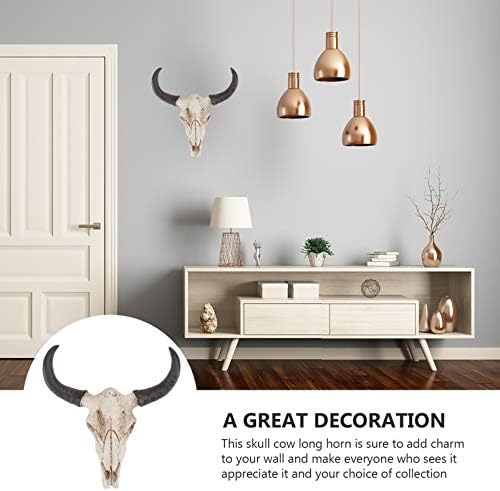 Homoyoyo Long Horn Cow Skull Resin Wall Hanging