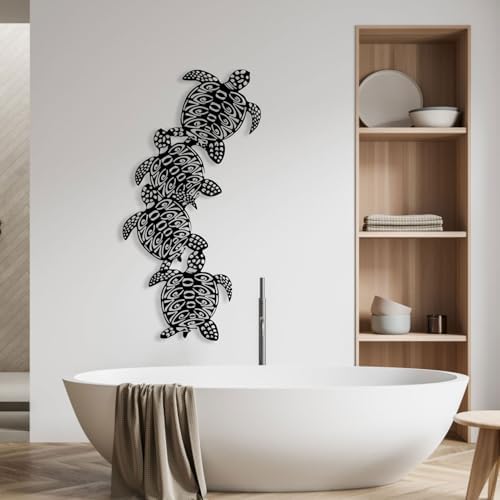 Haass Sea Turtle Metal Wall Art Decor Silver 24 x 12 in