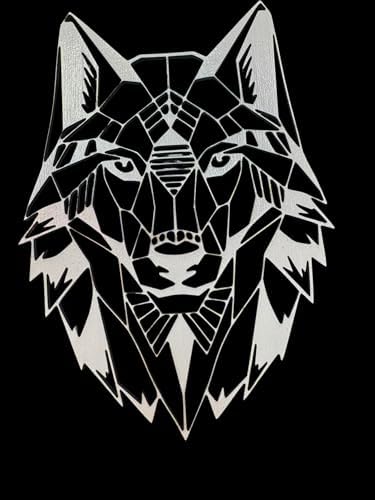 Modern 3D Geometric Wolf Wall Art