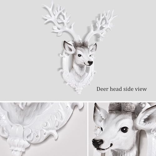 Faux Deer Head Wall Sculpture with Detachable Antlers