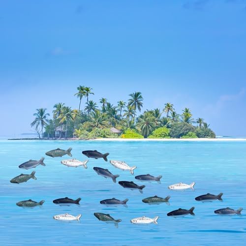 Blulu 20 Pcs Vintage Metal Fish Wall Decor