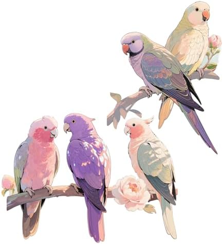 Retro Purple Parrot Wall Sculptures Set of 5