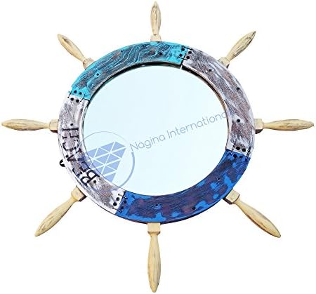 Nagina International Vintage Ship Wheel Wall Sculpture - 30 Inch