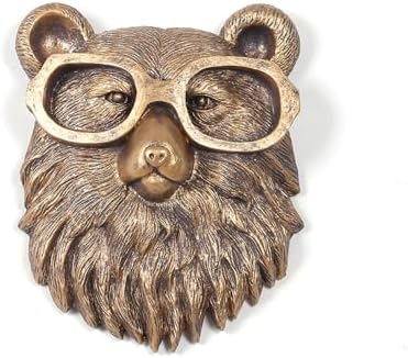 Joogour Wall Mounted Bear Sculpture Resin Animal Decor for Home Office Living Room