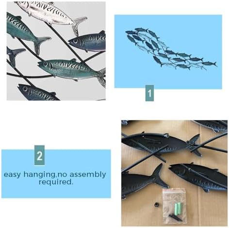 Large Metal Fish Wall Art Sculpture for Home Decor